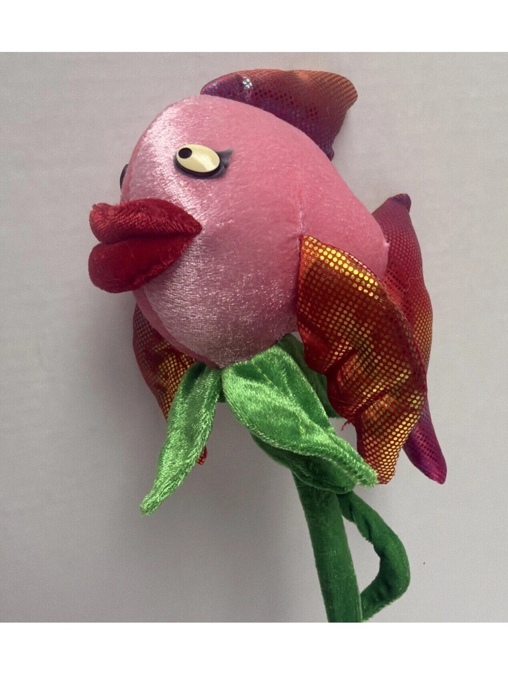 Toys R Us Animal Alley Pink Fish Plush Flower Wire Bendable Stem 16”